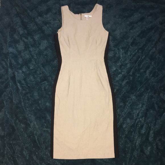 Black & Khaki Dress With Removable Belt - Picture 1 of 7